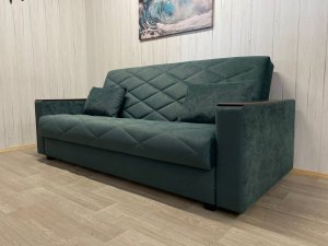 Диван Престиж-15 НПБ+МДФ, велюр Sensey bottle green в Артёмовском - artyomovskij.magazin-mebel74.ru | фото