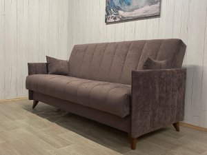 Диван Престиж-3 НПБ, велюр Sensey Dusty plum в Артёмовском - artyomovskij.magazin-mebel74.ru | фото