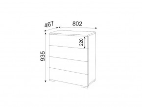 М05 (ручка брусок) Комод (4 ящика) в Артёмовском - artyomovskij.magazin-mebel74.ru | фото