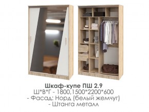 шкаф-купе ПШ-2.9 1500 Норд Белый жемчуг 1500 в Артёмовском - artyomovskij.magazin-mebel74.ru | фото